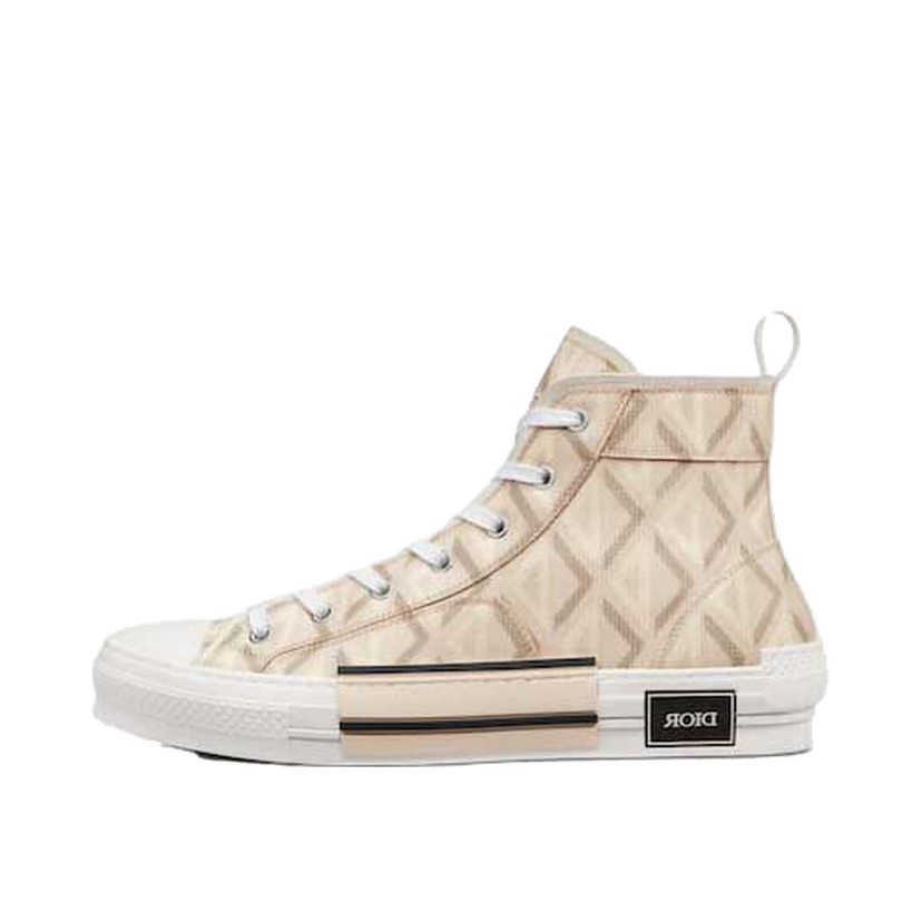 Кецове и обувки Dior B23 High Top CD "Diamond Natural" Бежово | 3SH118ZPP_H169