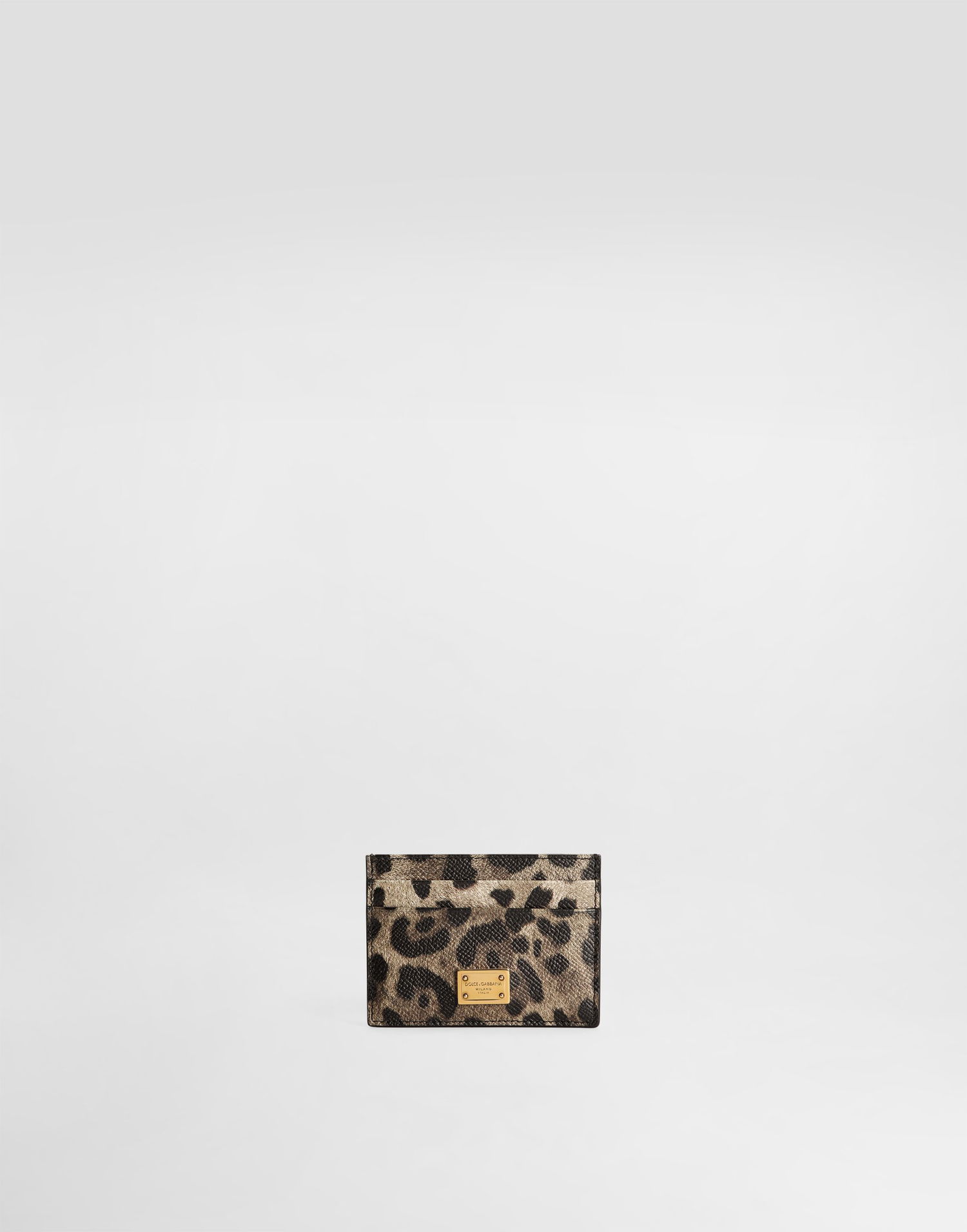 Портфейл Dolce & Gabbana Dauphine Leopard Print Card Holder With Plate Многоцветен | BI0330AX566HY13M, 0