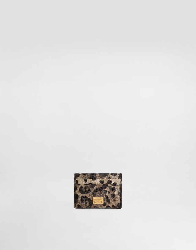 Dauphine Leopard Print Card Holder With Plate