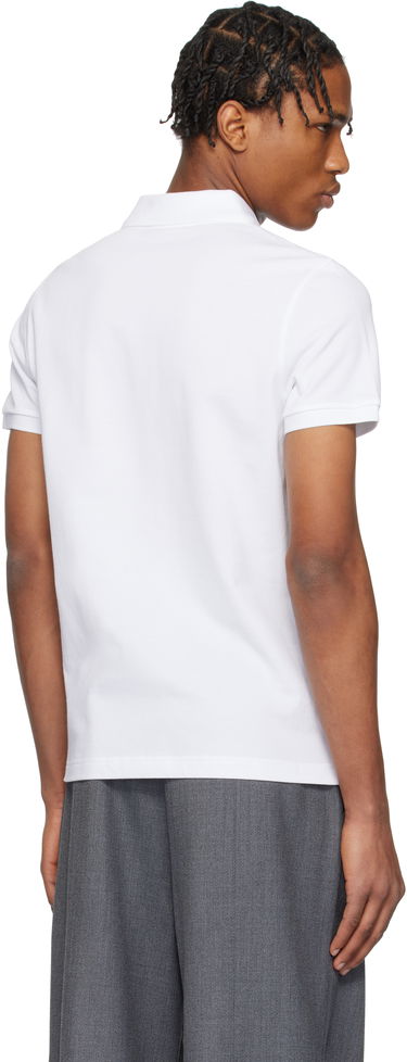 Поло тениска Moncler Moncler Logo Patch Cotton Polo Бяло | K10918A0003084556, 2