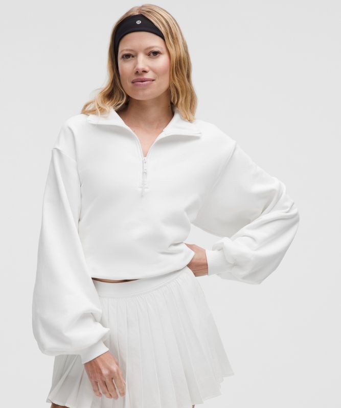 Суитчър lululemon Terry Cotton Tennis 1/2 Zip Top Бяло | prod20002823, 0