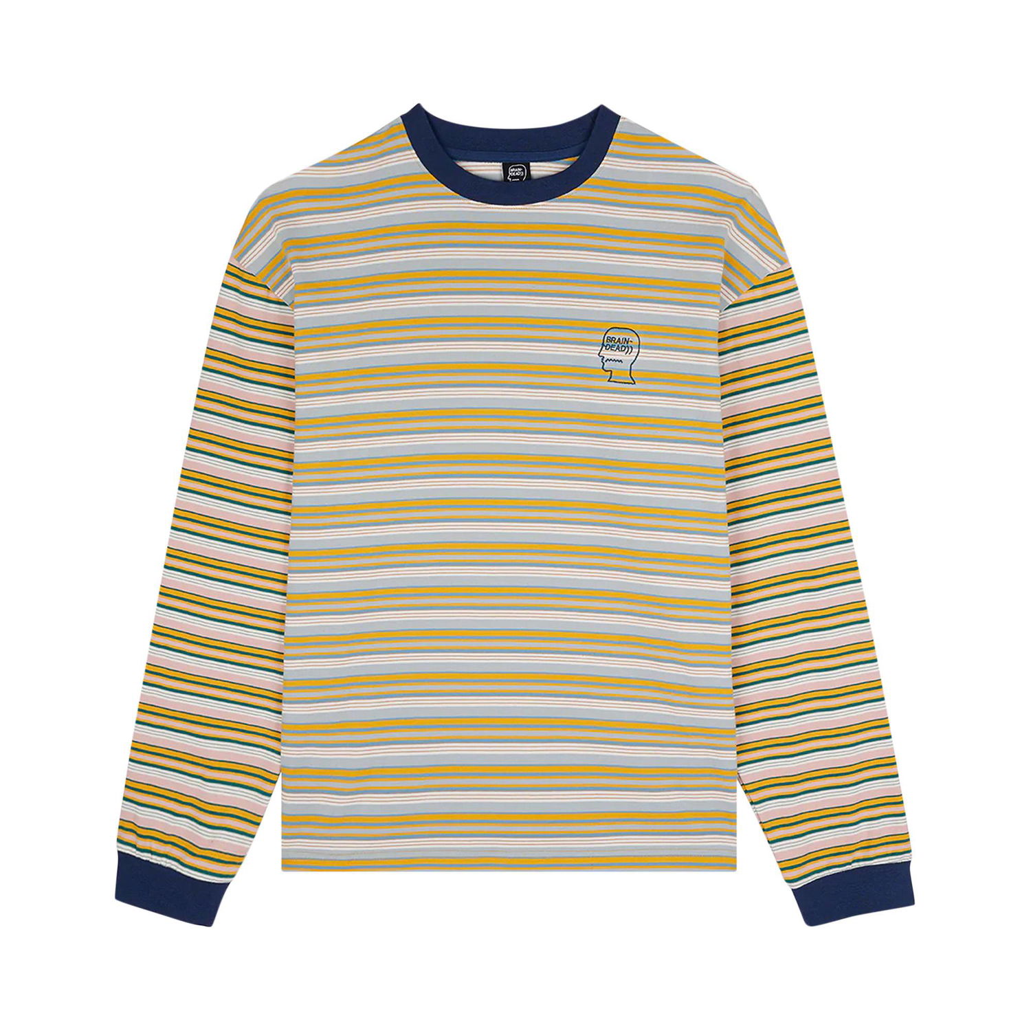 Тениска Brain Dead Nineties Blocked Striped Long-Sleeve Tee Бежово | BDP22T01002264NY01, 1