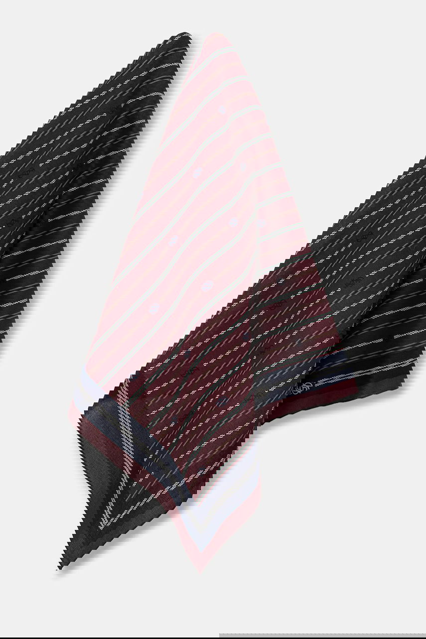 Шал Drôle de Monsieur Drôle de Monsieur Le Foulard Rayure Monogramme Pocket Square Бургунди | I.BA021.CO128, 0