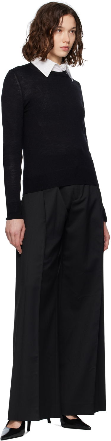 Панталони Maison Margiela MM6 Maison Margiela Tailoring Blend Wide-Leg Trousers Черно | S52KA0539 M35227, 3