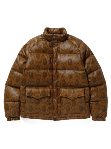 Яке BAPE Coach x Leather Down Jacket Кафяво | 001HJG231902XBRW