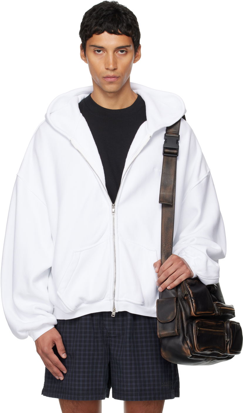 Суитчър Alexander Wang Alexander Wang Zip Hoodie Бяло | UCC3252065