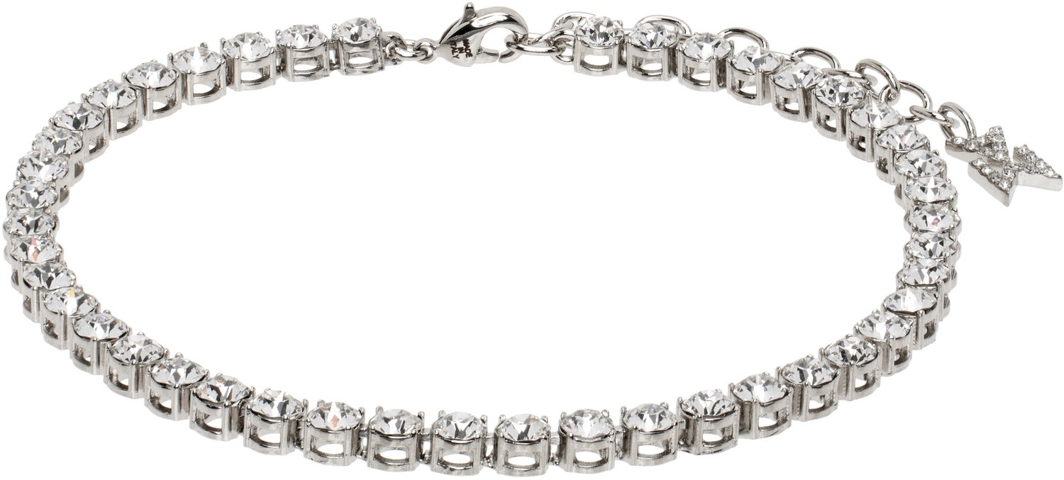 Гривна Amina Muaddi Muaddi Silver Tennis Chain Anklet Металик | TENNIS ANKLET, 0