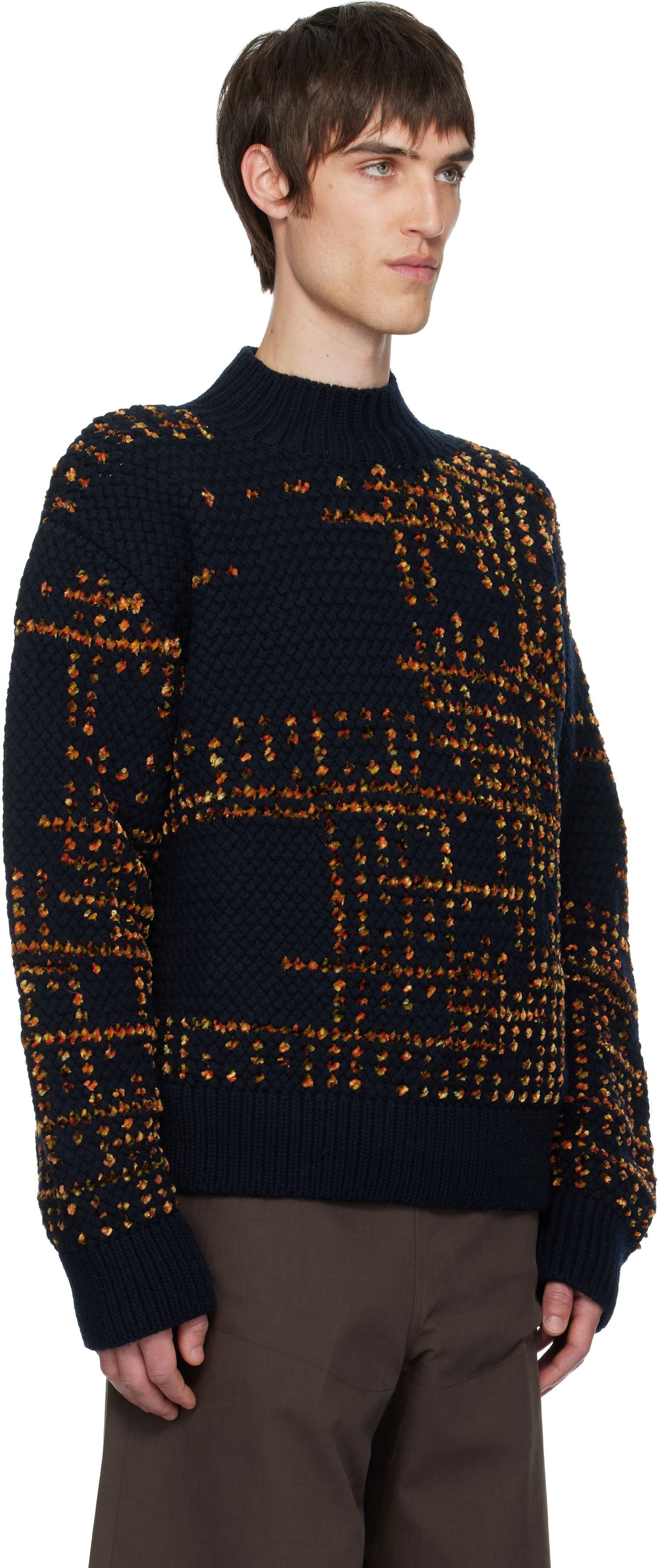 Пуловер Dries Van Noten Dries Van Noten Jacquard Wool Turtleneck Многоцветен | 252-021222-2729, 1