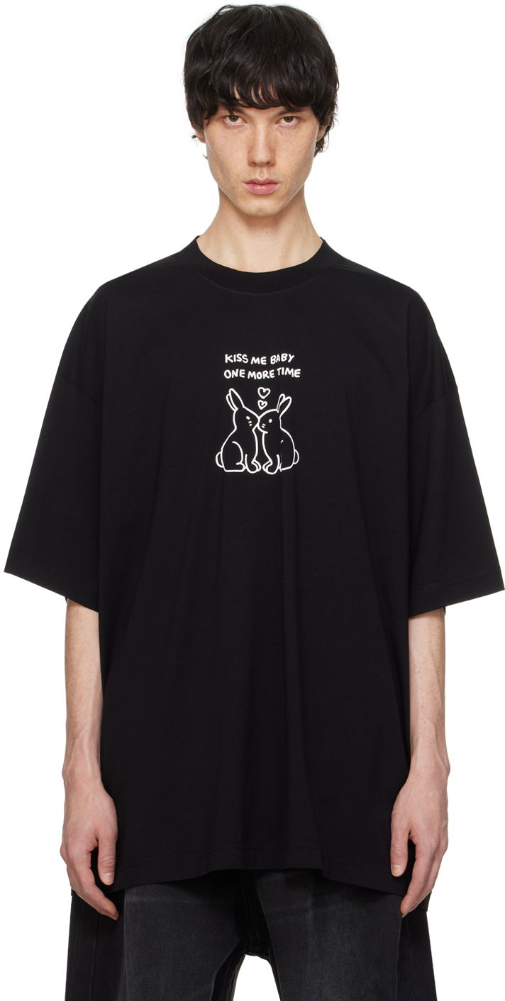 Тениска VETEMENTS Kissing Bunnies T-Shirt Черно | UE64TR240B