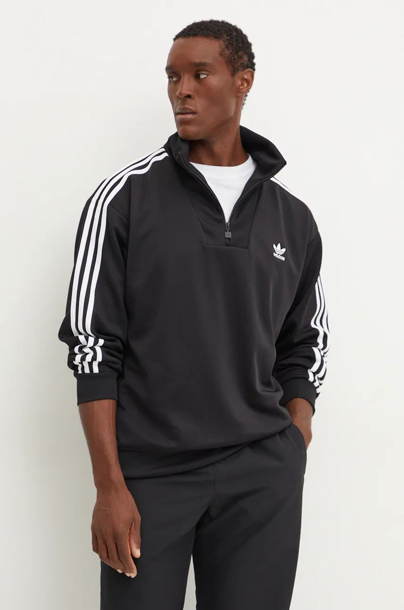 Суитчър adidas Originals Sweatshirt Funnelneck Tracktop Черно | IZ4803