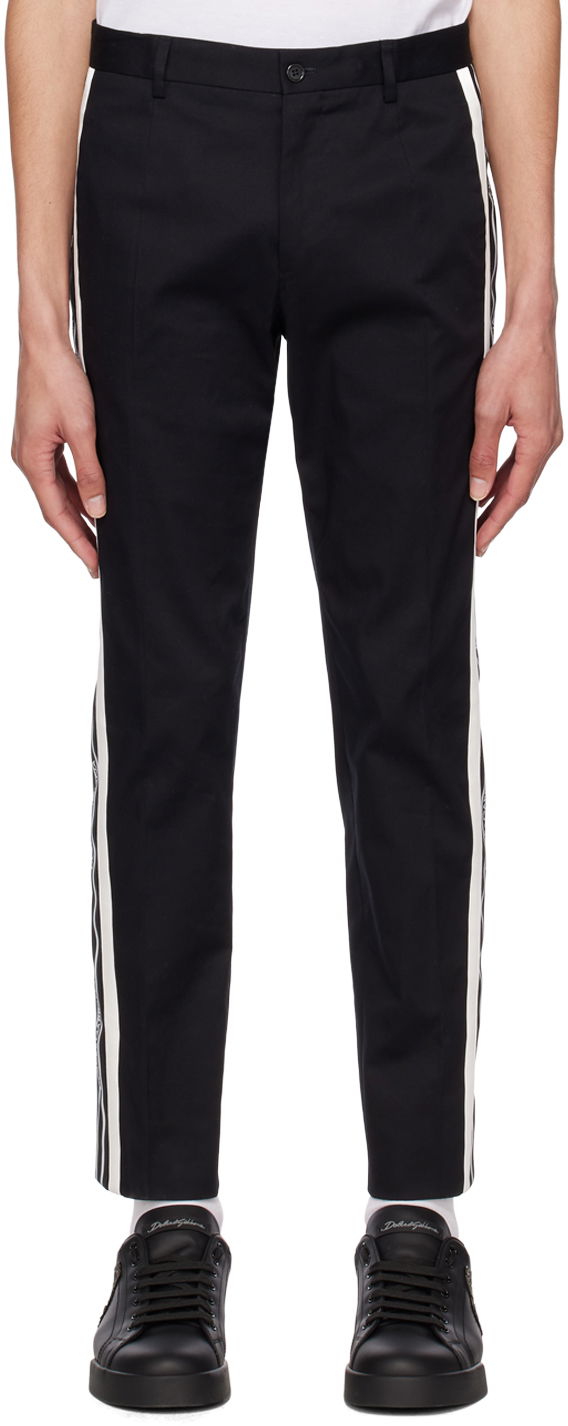 Панталони Dolce & Gabbana Black Band Trousers Черно | GVWJETFUFHT, 0