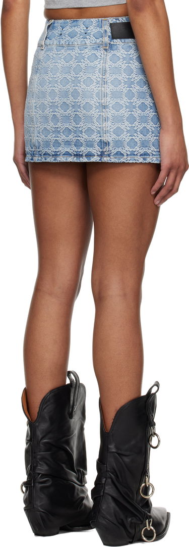 Пола AMIRI AMIRI MA Quad Jacquard Denim Miniskirt Синьо | AWDNKR1006, 2