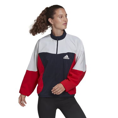 Суитчър adidas Performance Colorblock Woven Track Jacket Червено | HA6624, 4
