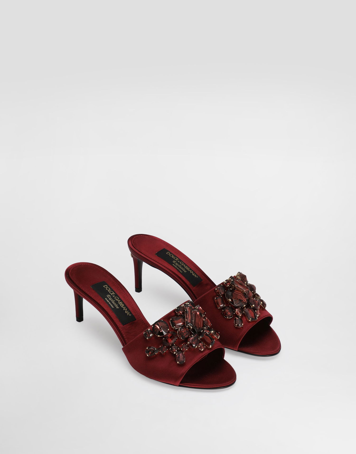 Кецове и обувки Dolce & Gabbana Satin Mules With Gemstone Embellishment Червено | CR1825C9S4680305, 1