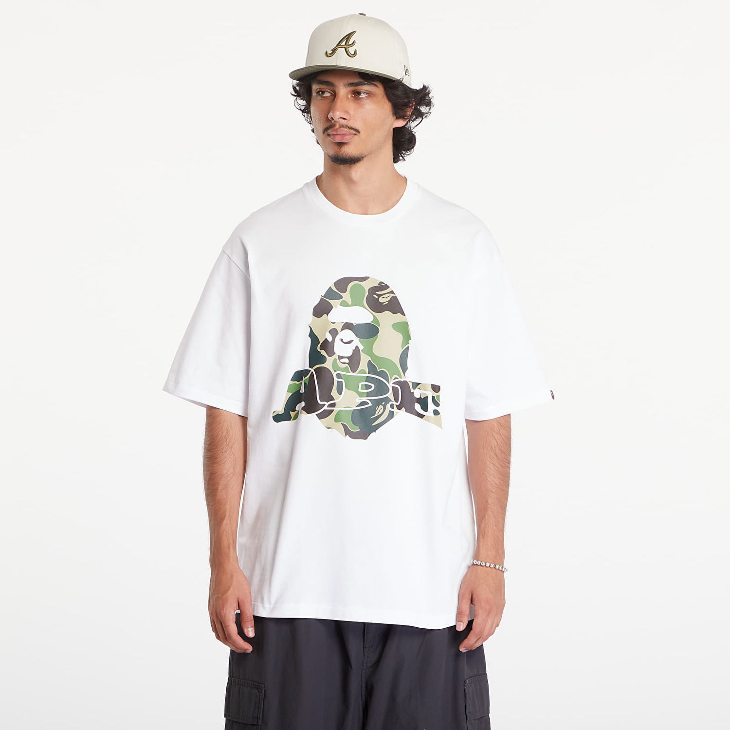 Тениска BAPE A BATHING APE Abc Camo Ape Head Relaxed Fit Short Sleeve Tee White Бяло | 001TEK801333M WHT, 0