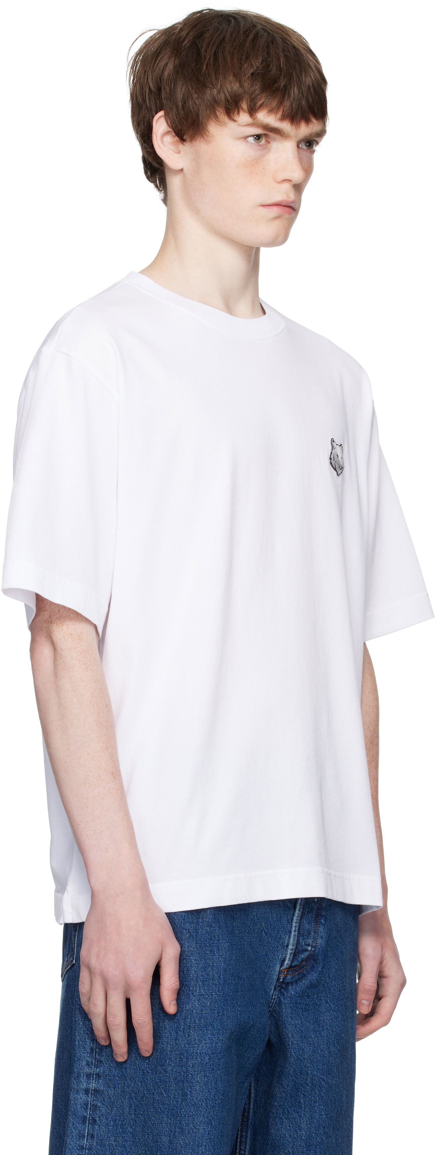 Тениска MAISON KITSUNÉ Maison Kitsuné Fox Head Patch Comfort T-Shirt Бяло | PM00109KJ0119, 1