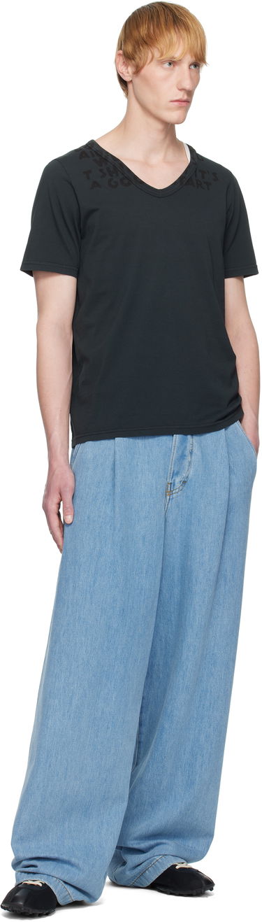 Тениска Maison Margiela MM6 Maison Margiela V-Neck Jersey T-Shirt Черно | SH2GC0022 M20115, 3