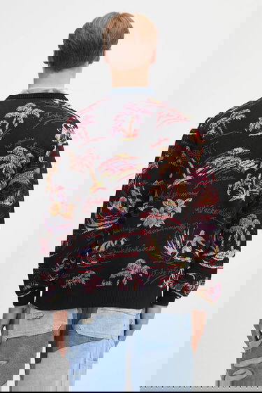 Пуловер WACKO MARIA Wacko Maria Jacquard Cardigan Черно | 25SS.WMK.KN20, 2
