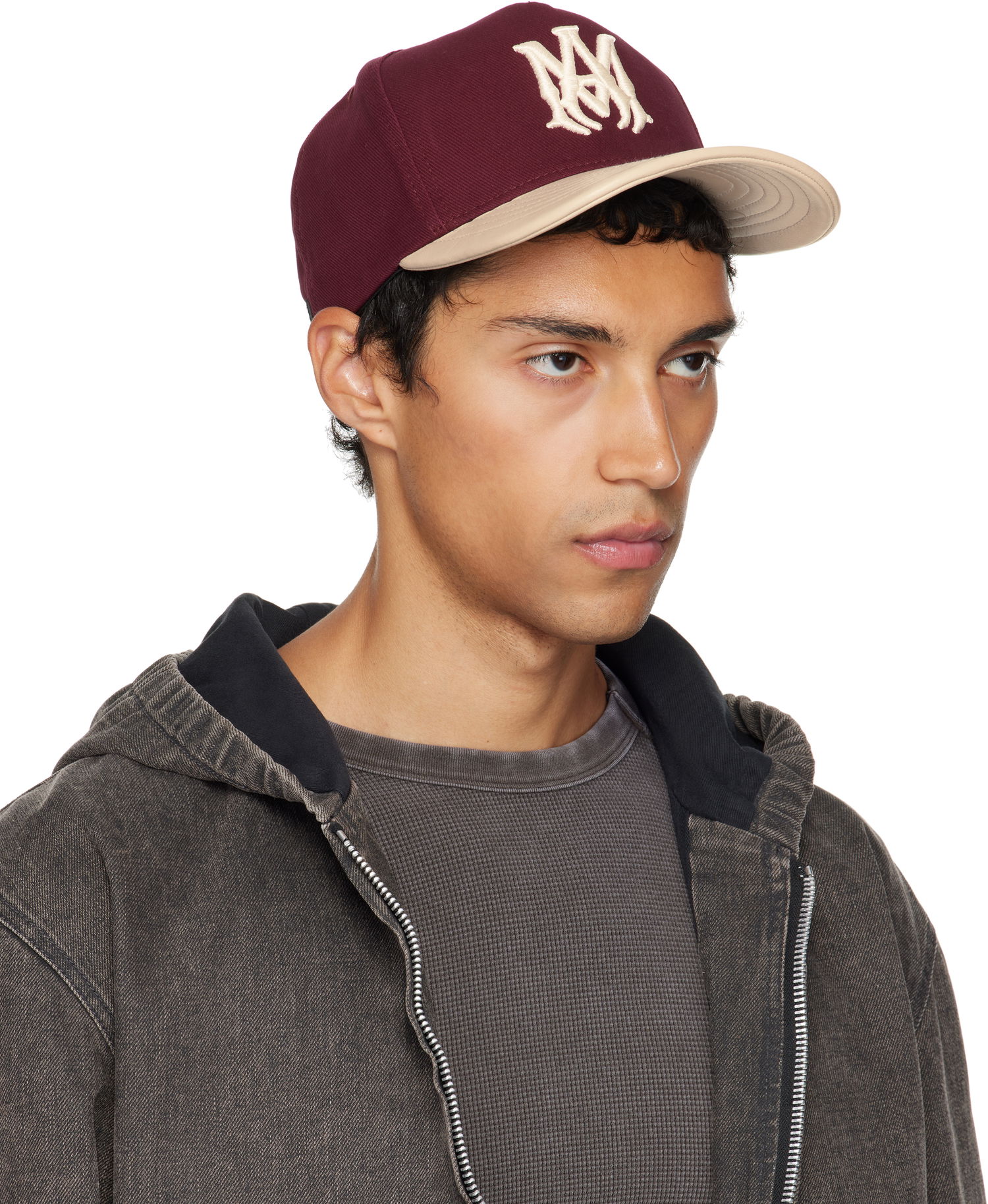 Шапка с козирка AMIRI AMIRI Two Tone Canvas Cap Бургунди | AMHACP1068, 1