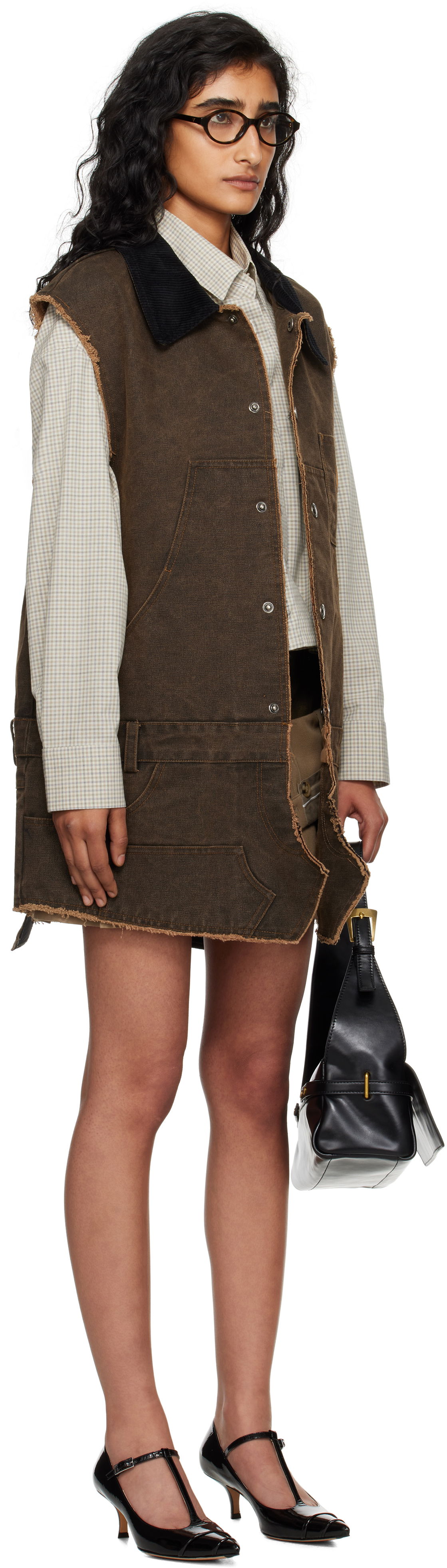 Pокля Andersson Bell Andersson Bell Carpenter Vest Minidress Кафяво | awa721w, 1