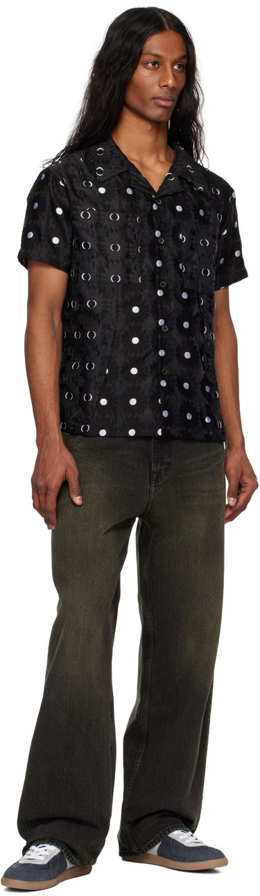 Риза Andersson Bell Andersson Bell Half Sheer Flower Shirt Черно | atb1276m, 3