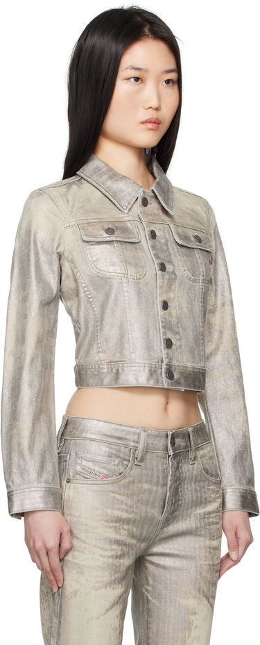Дънки Diesel Metallic Denim Crop Jacket Металик | A14796 0CBCZ DE-SLIMMY-S1 VESTE, 1