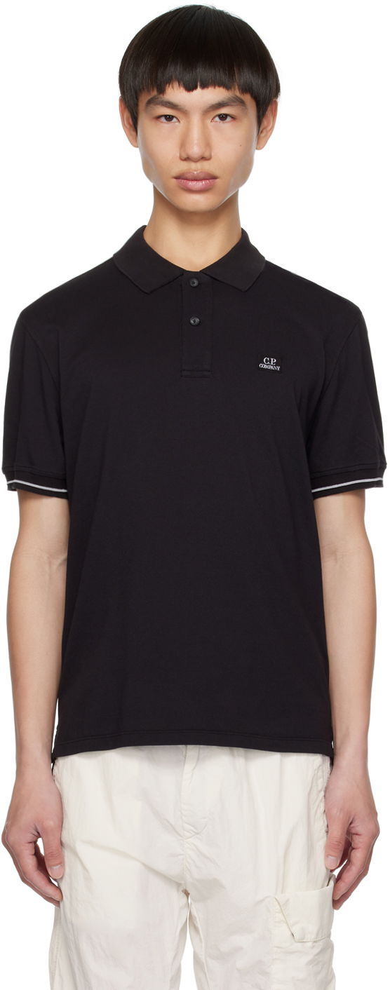 Тениска C.P. Company Garment-Dyed Polo Tee Черно | 14CMPL253A-006263G, 0