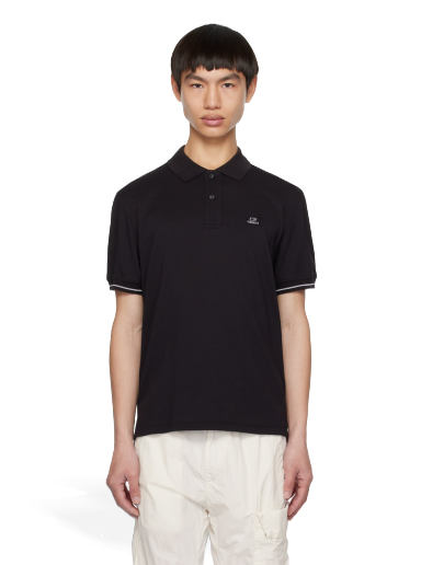 Тениска C.P. Company Garment-Dyed Polo Tee Черно | 14CMPL253A-006263G