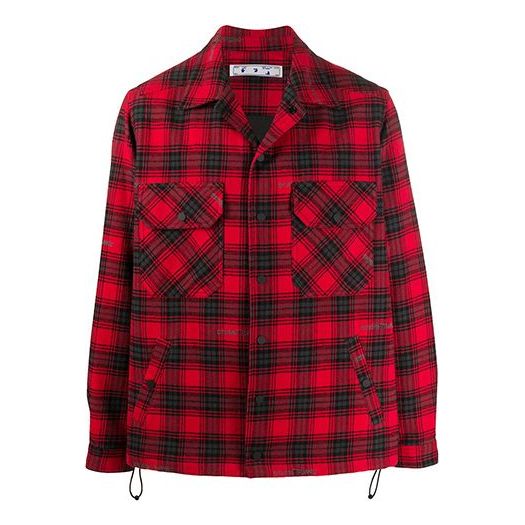 Риза Off-White Arrows Print Cotton Jacket Червено | OMEM001E20FAB0012510