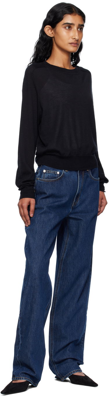 Пуловер Loulou de Saison Loulou de Saison Angus Cashmere Crew Neck Sweater Черно | ANGUS, 3