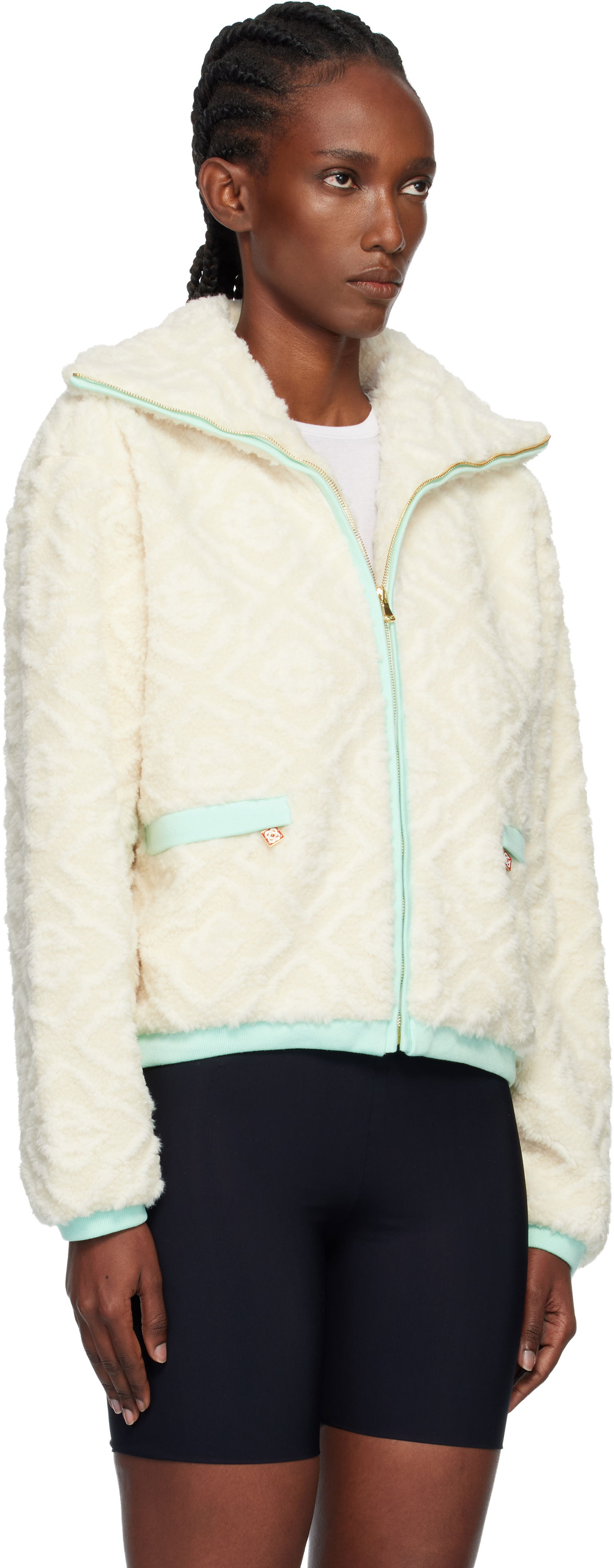 Яке Casablanca Monogram Jacquard Fleece Jacket Бяло | WPF25-JK-390-01, 1
