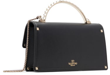 Дамска чанта Valentino Mini Studded Chain Top Handle Bag Черно | 7W0P0AG5VIT, 2