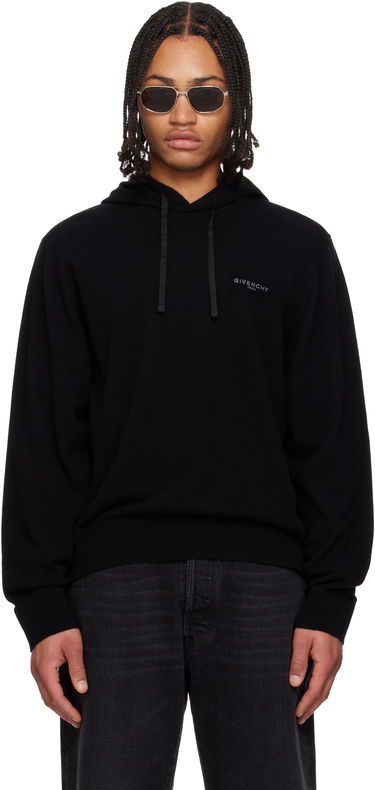 Суитчър Givenchy Wool & Cashmere Embroidered Hoodie Черно | BM90WP4YP3001, 0