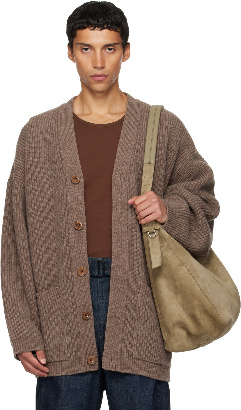Пуловер LEMAIRE Lemaire Cardicoat Knit Cardigan Кафяво | CO1139 LK107
