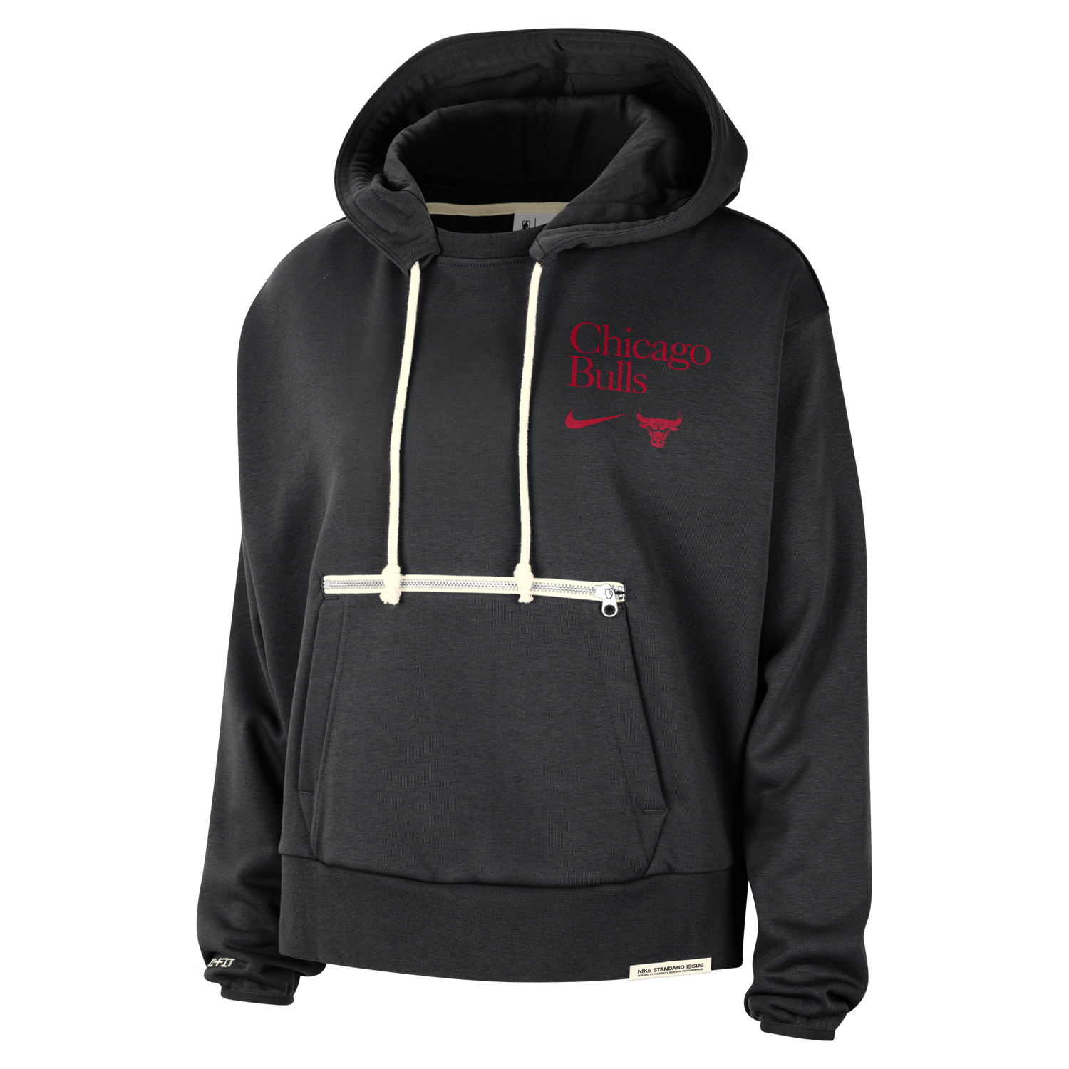 Суитчър Nike Dri-FIT NBA Chicago Bulls Standard Issue Hoodie Черно | FD8887-010, 0
