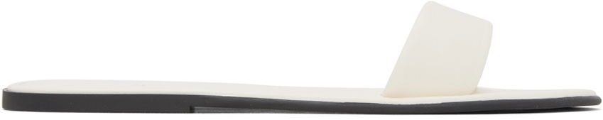 Pокля The Row The Row Leather Beach Slides Бяло | F1386-SPN60, 0