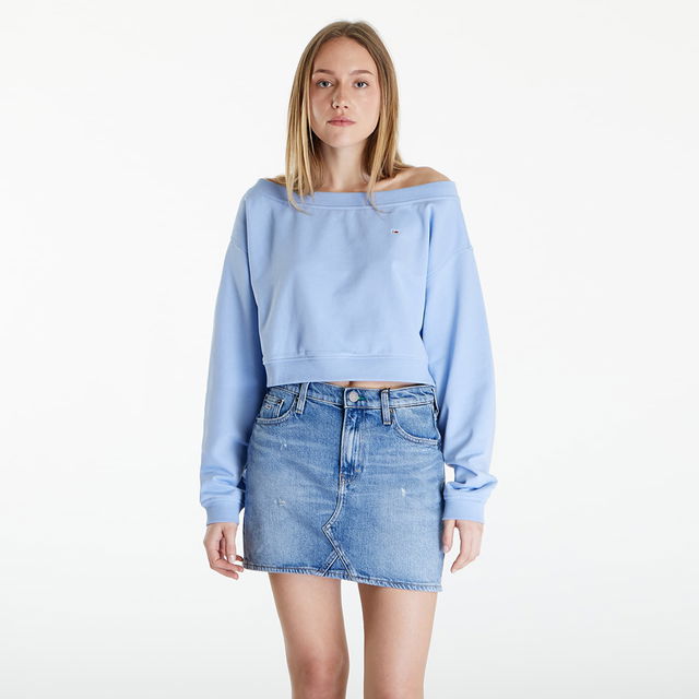 Cropped Off Shoulder Sweatshirt