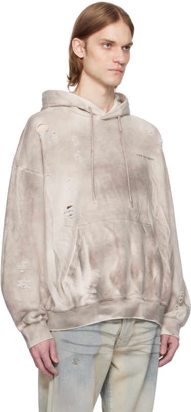 Суитчър Feng Chen Wang Feng Chen Wang Sandwashed Ripped Hoodie Бежово | FUS19HD03, 1