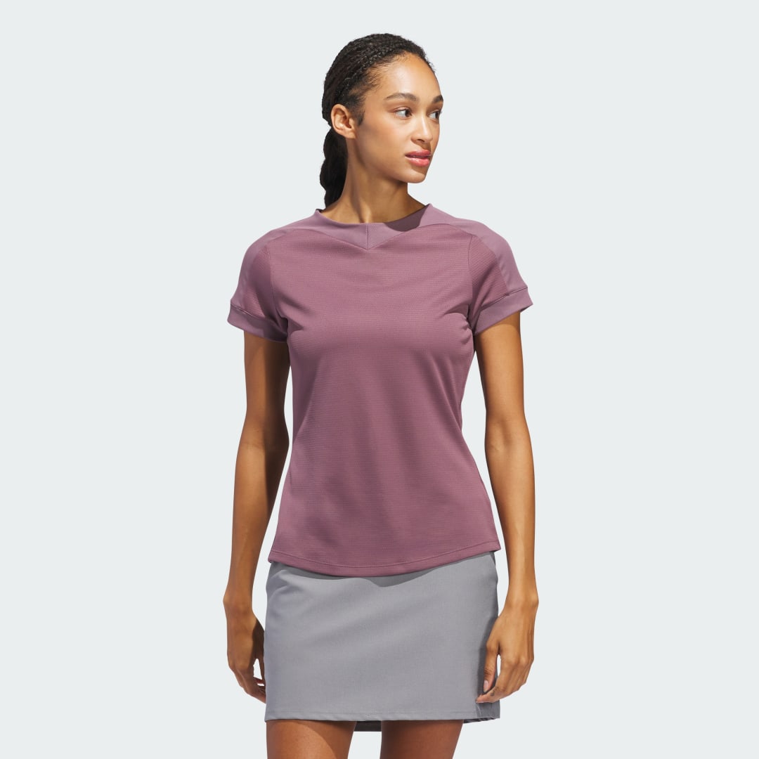 Тениска adidas Performance Ultimate365 Rib Mix Golf T-Shirt Лилаво | IS9749, 0