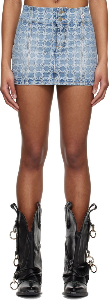 Пола AMIRI AMIRI MA Quad Jacquard Denim Miniskirt Синьо | AWDNKR1006, 0