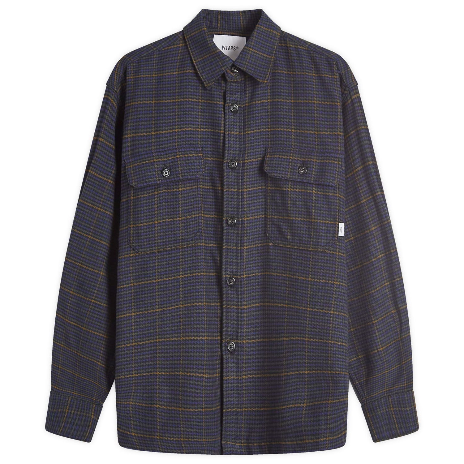 Риза WTAPS Checked Work Shirt Long Sleeve Тъмно синьо | 242WVDT-SHM03-NVY, 0