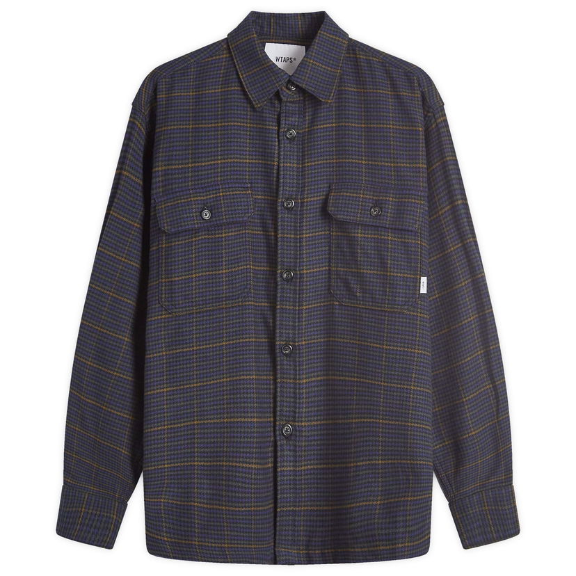 Риза WTAPS Checked Work Shirt Long Sleeve Тъмно синьо | 242WVDT-SHM03-NVY