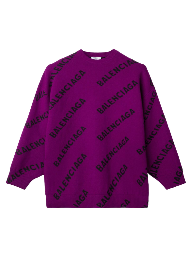 Пуловер Balenciaga Allover Logo Sweater Лилаво | 657520T15675272