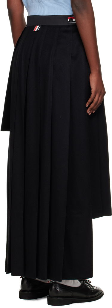 Пола Thom Browne Wrap Pleated Midi Skirt Черно | FGCA33C-07962, 2