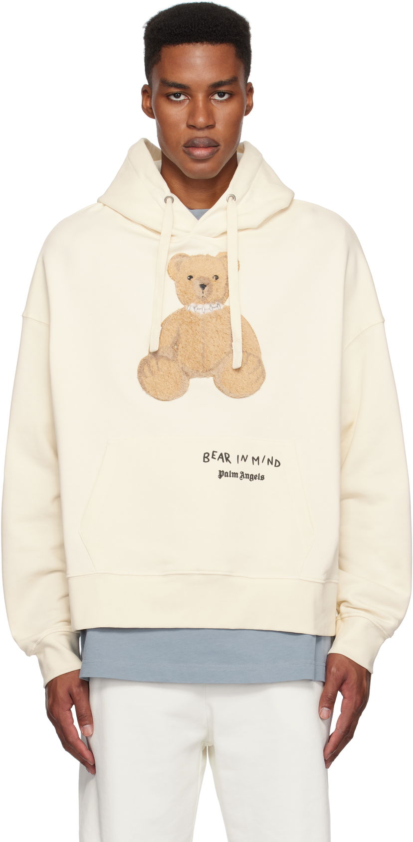 Суитчър Palm Angels 'Bear in Mind' Hoodie Бяло | PMBB167F24FLE0010360