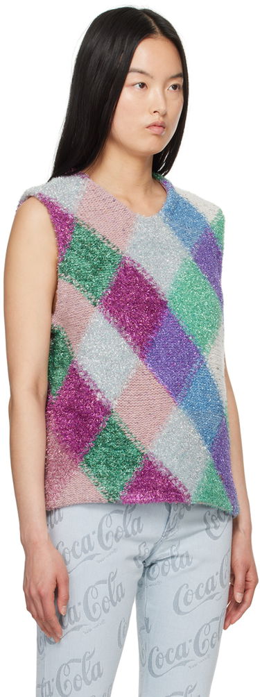 Пуловер ERL ERL Argyle Knit Vest Лилаво | ERL08N002, 4