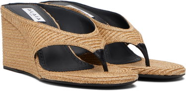 Кецове и обувки Alaïa ALAÏA Cube Thong Mule Wedge Sandals Бежово | AA3M105TK054, 3