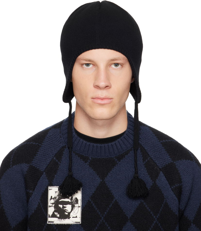 Шапка UNDERCOVER Wool Ear Flap Beanie with Tassels Черно | UC2E4H03
