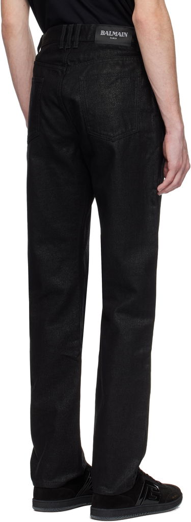 Дънки Balmain Balmain Regular-Fit Coated Jeans Черно | EH0MI083DF72, 2