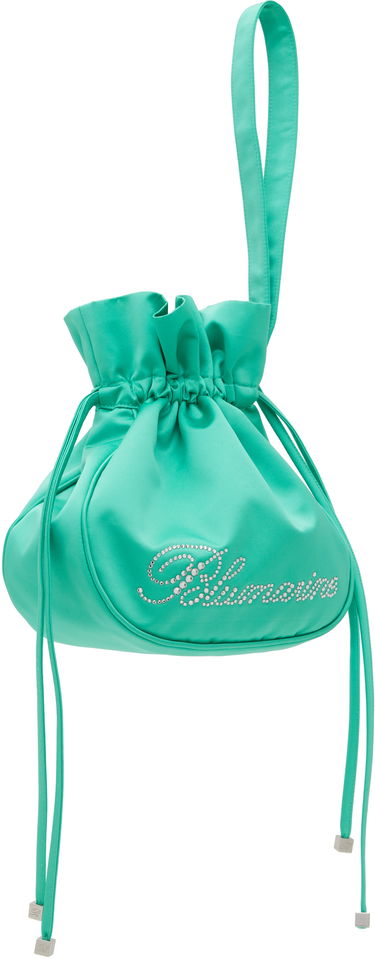 Дамска чанта Blumarine Blumarine Satin Rhinestone Logo Pouch Тюркоазено | P5HHW091A, 1